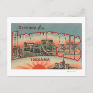 Indianapolis, Indiana - Large Letter Scenes 2 Postcard