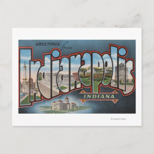 Indianapolis, Indiana - Large Letter Scenes 3 Postcard