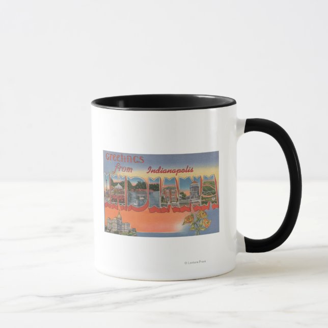 Indianapolis, Indiana - Large Letter Scenes 4 Mug (Right)