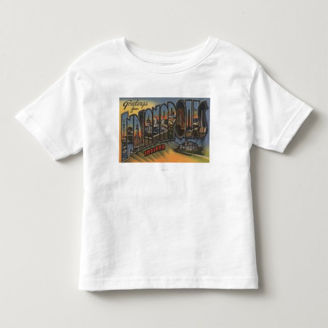 Indianapolis, Indiana - Large Letter Scenes Toddler T-shirt (Front)