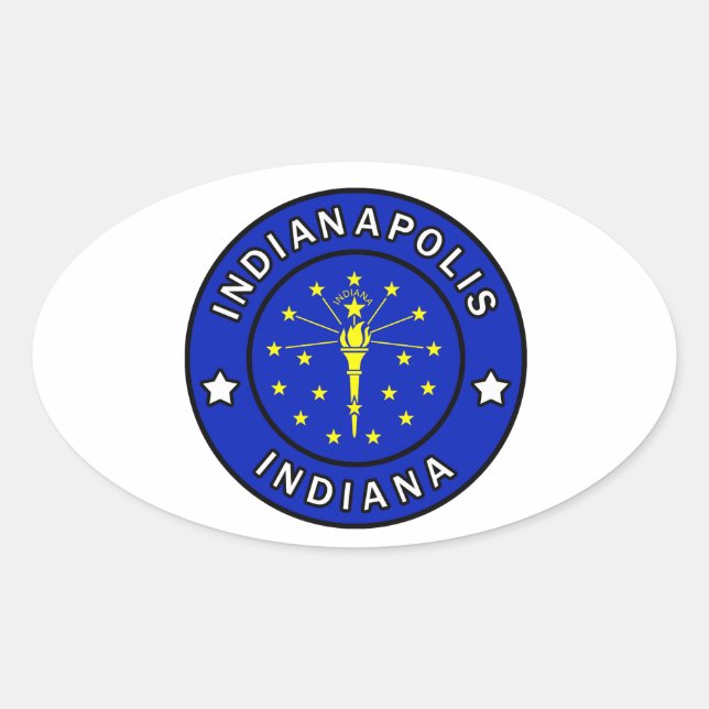 Indianapolis Indiana Oval Sticker (Front)