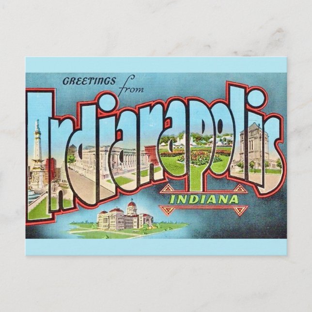 Indianapolis Indiana Postcard (Front)