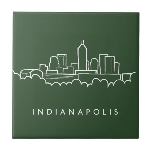 Indianapolis Indiana Skyline Ceramic Tile