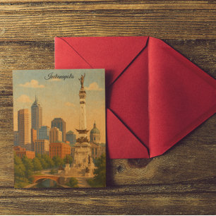 Indianapolis Indiana Skyline City Panorama Postcard