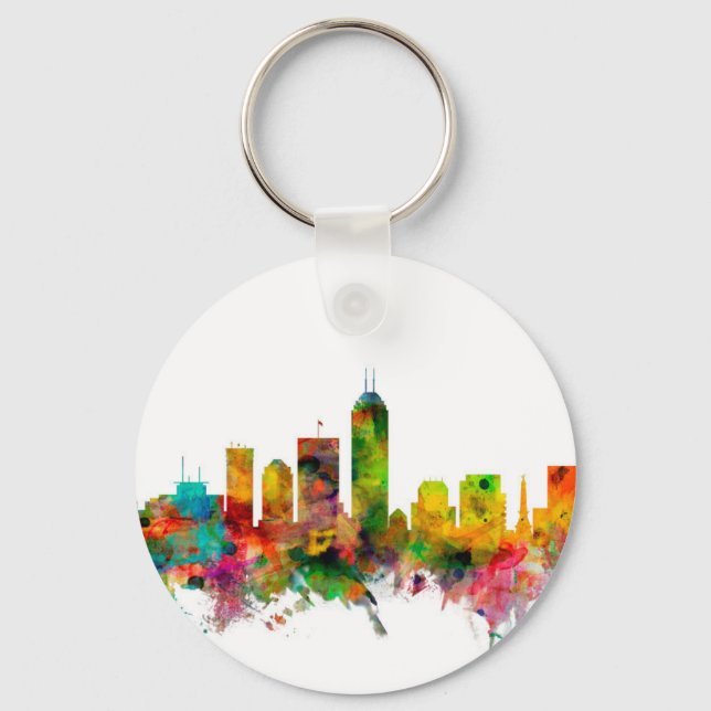 Indianapolis Indiana Skyline Keychain (Front)