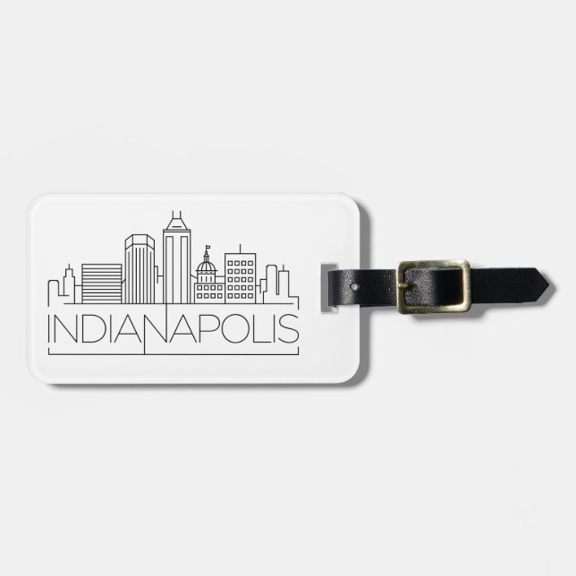 Indianapolis, Indiana Skyline Luggage Tag (Front Horizontal)