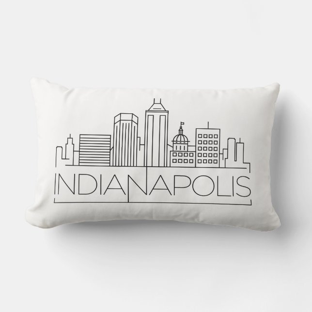 Indianapolis, Indiana Skyline Lumbar Pillow (Front)