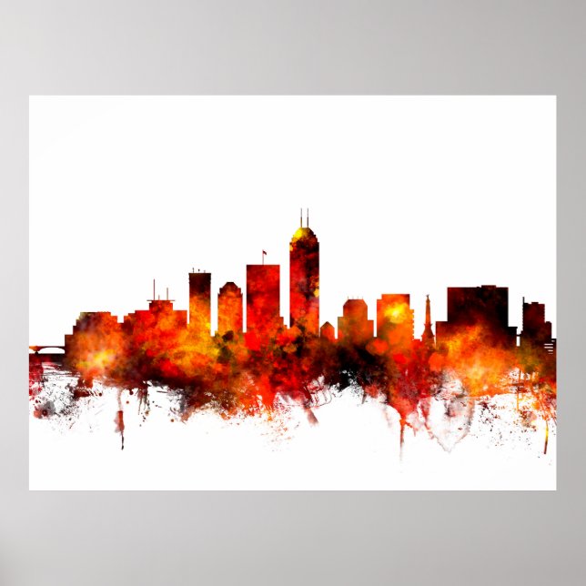 Indianapolis Indiana Skyline Poster (Front)
