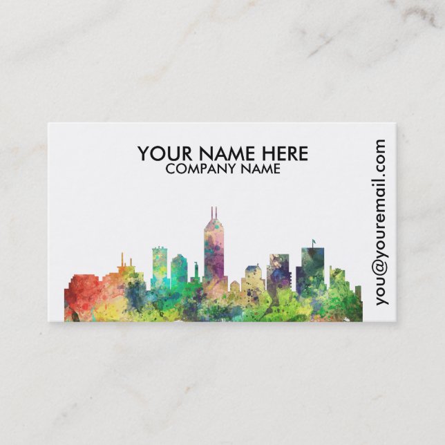 INDIANAPOLIS, INDIANA SKYLINE SP - BUSINESS CARD (Front)