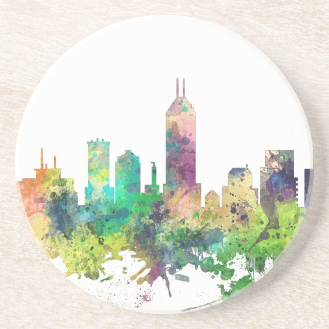 INDIANAPOLIS, INDIANA SKYLINE SP - SANDSTONE COASTER (Front)