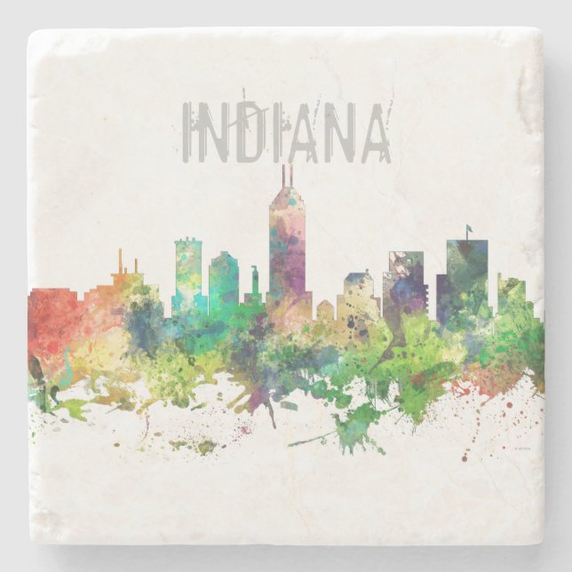 INDIANAPOLIS, INDIANA SKYLINE SP - STONE COASTER (Front)