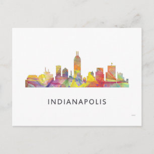INDIANAPOLIS, INDIANA SKYLINE WB1 - POSTCARD