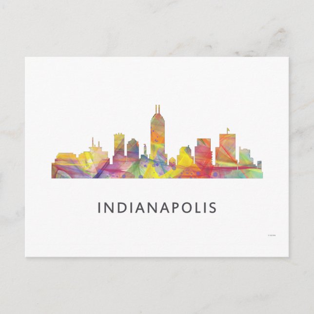 INDIANAPOLIS, INDIANA SKYLINE WB1 - POSTCARD (Front)