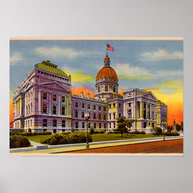 Indianapolis, Indiana State House circa 1930 Poster (Front)