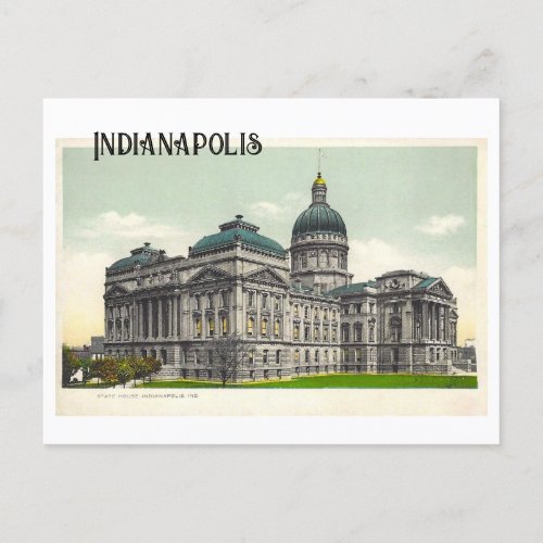 Indianapolis Indiana StatehouseCapitol Vintage  Postcard