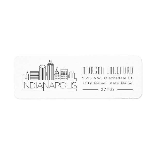 Indianapolis, Indiana Stylized Skyline | Label (Front)