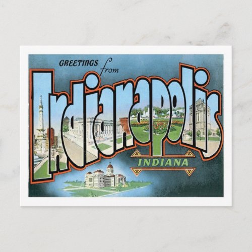 Indianapolis Indiana Travel America US City Postcard