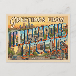 indianapolis indiana travel  postcard