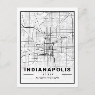 Indianapolis Indiana USA Travel City Map Postcard