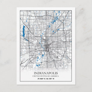 Indianapolis Indiana USA Travel City Map Postcard