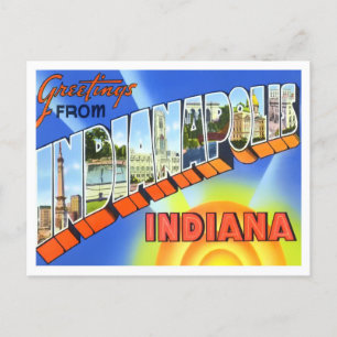 Indianapolis, Indiana Vintage Big Letters Postcard