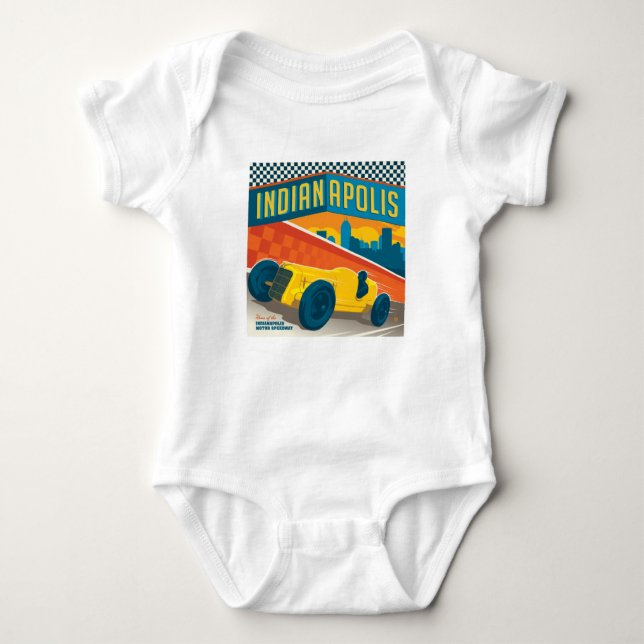 Indianapolis, Indiana | Vintage Racer Baby Bodysuit (Front)