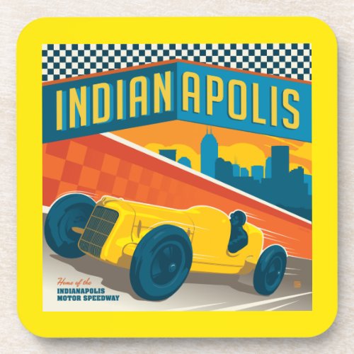 Indianapolis Indiana  Vintage Racer Beverage Coaster