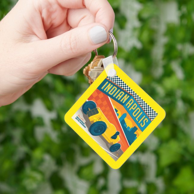 Indianapolis, Indiana | Vintage Racer Keychain (Hand)