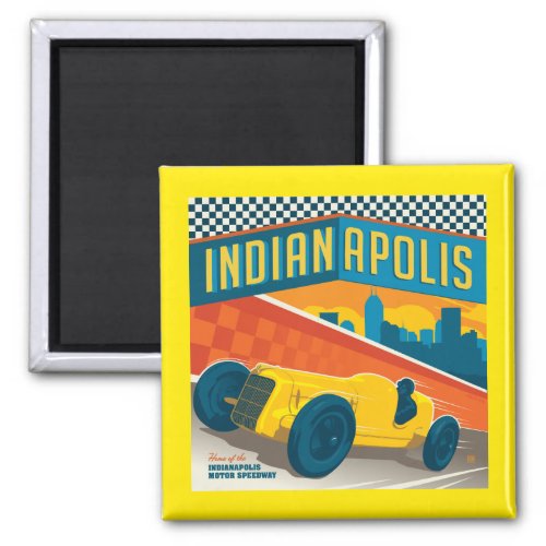 Indianapolis Indiana  Vintage Racer Magnet