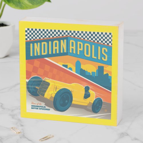 Indianapolis Indiana  Vintage Racer Wooden Box Sign