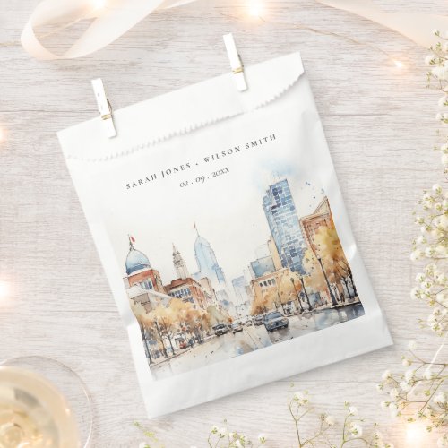 Indianapolis, Indiana Watercolor Landscape Wedding
