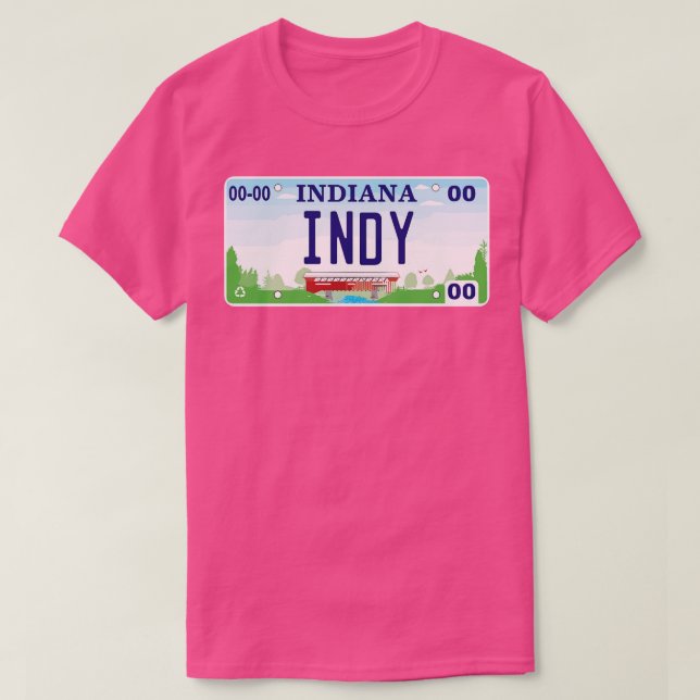 Indianapolis License Plate T-Shirt (Design Front)