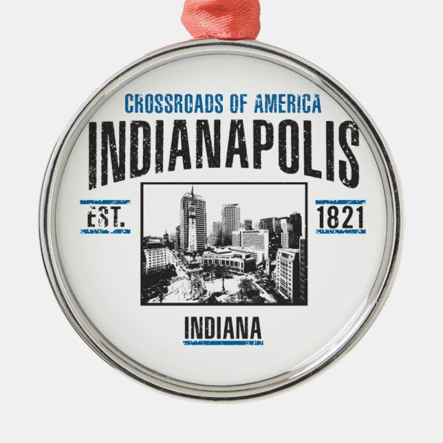 Indianapolis Metal Ornament (Front)