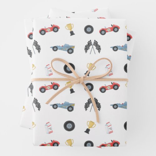Indianapolis Race Car Racetrack Two Fast First Lap Wrapping Paper Sheets
