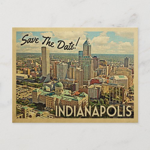 Indianapolis Save The Date Indiana Announcement Postcard