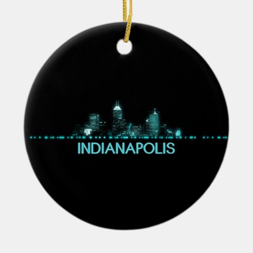Indianapolis Skyline Ceramic Ornament