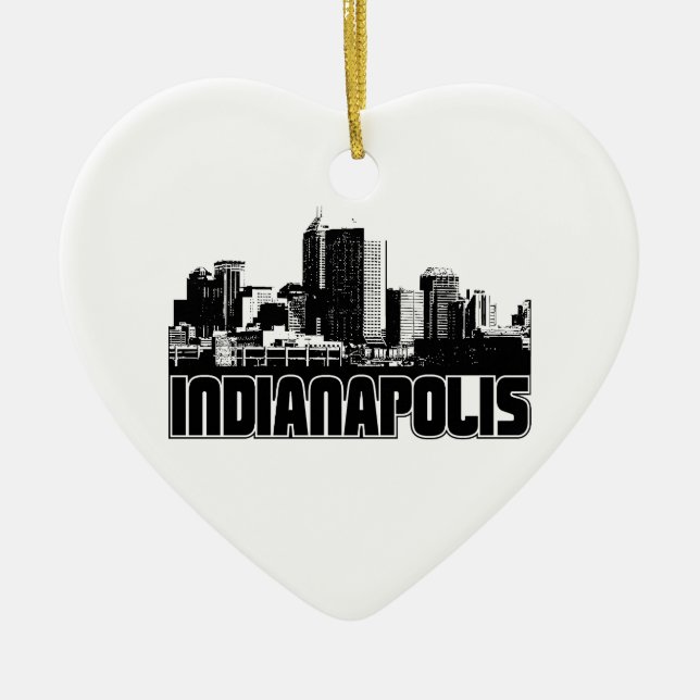 Indianapolis Skyline Ceramic Ornament (Front)