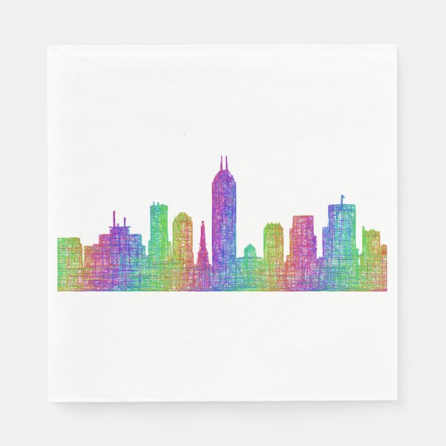 Indianapolis skyline paper napkins (Front)