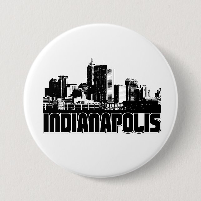 Indianapolis Skyline Pinback Button (Front)