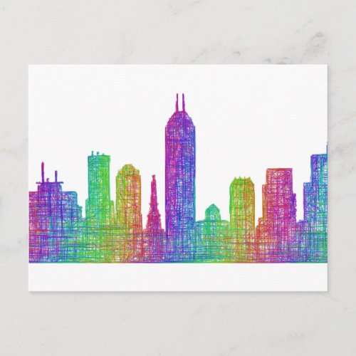 Indianapolis skyline postcard