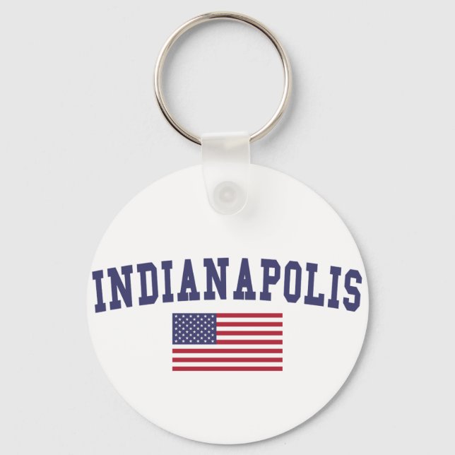 Indianapolis US Flag Keychain (Front)
