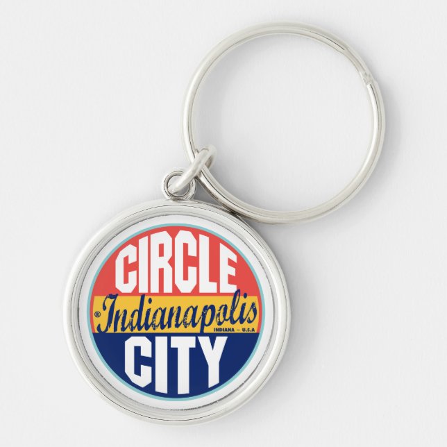 Indianapolis Vintage Label Keychain (Front)