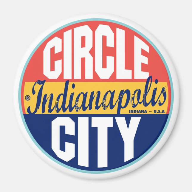 Indianapolis Vintage Label Magnet (Front)