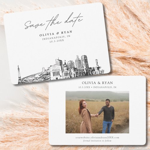 Indianapolis Wedding Modern Save the Date Invitation