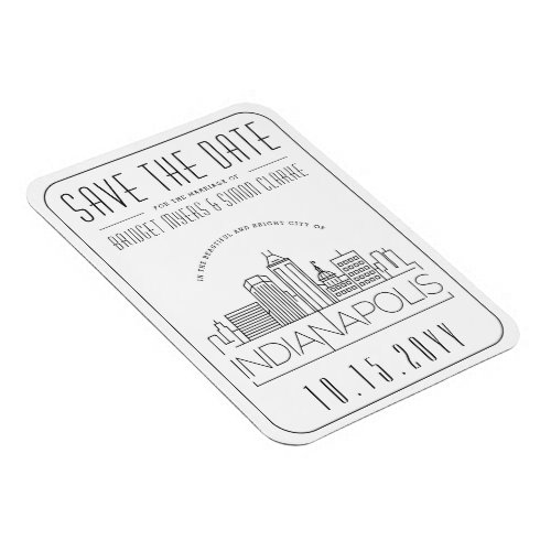 Indianapolis Wedding Stylized City Save the Date Magnet