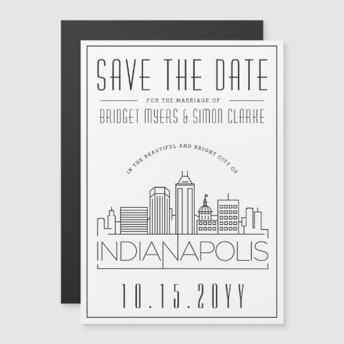 Indianapolis Wedding Stylized Save the Date Magnetic Invitation