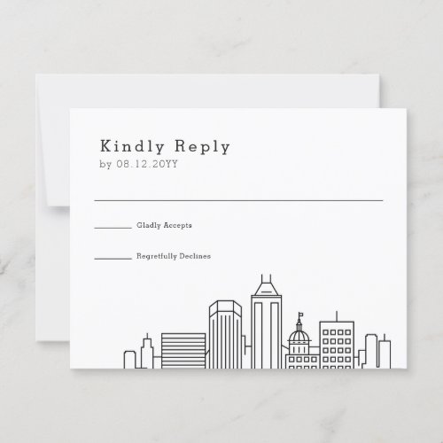 Indianapolis Wedding  Stylized Skyline RSVP