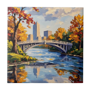 Indianapolis White Bridge Over the White River  Ceramic Tile