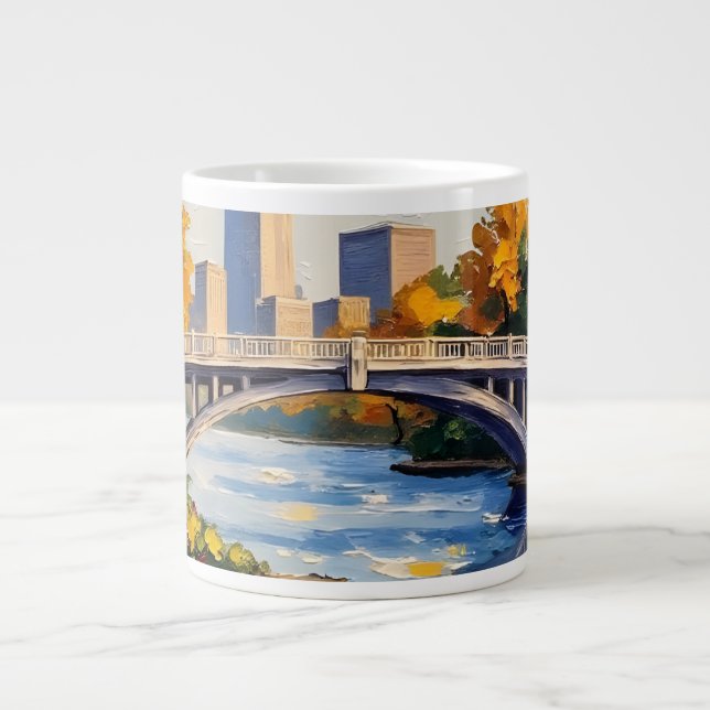 Indianapolis White Bridge Over the White River  Giant Coffee Mug (Front)