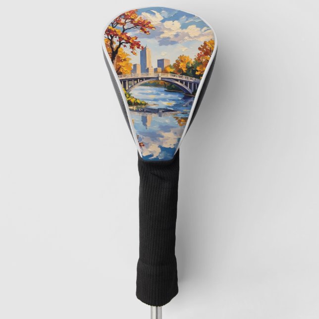 Indianapolis White Bridge Over the White River  Golf Head Cover (Front)